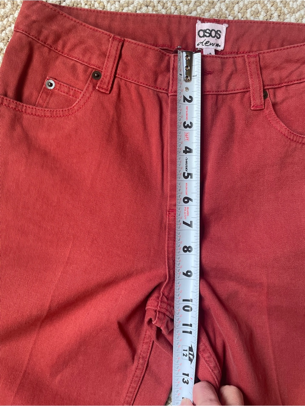 ASOS Rust Red Straight-Leg Jeans - Picture 8 of 9